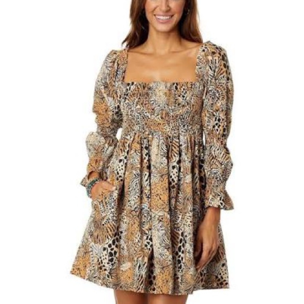 Lilly Pulitzer Beyonca long sleeve smocked baby doll dress